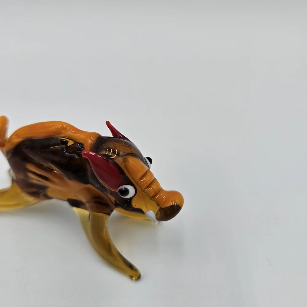 Handcrafted Glass Boar Figurine